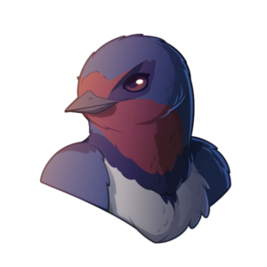 A vector portrait of an anthro barn swallow